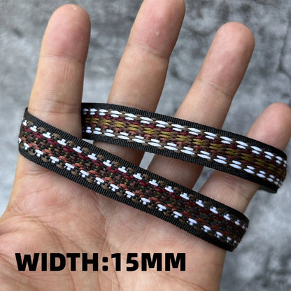 5 Yards 1~3CM Geometric Flower Designs Are Selling Well Embroidered Jacquard Ribbon Decorative Clothing Dog Chain Curtains