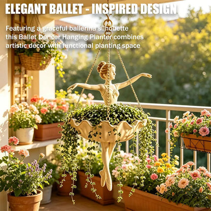 Ballet Dancer Hanging Planter Ballerina Plant Holder With Metal Chains Succulents Vines Ivy Spider Plants Indoor Outdoor Decorat