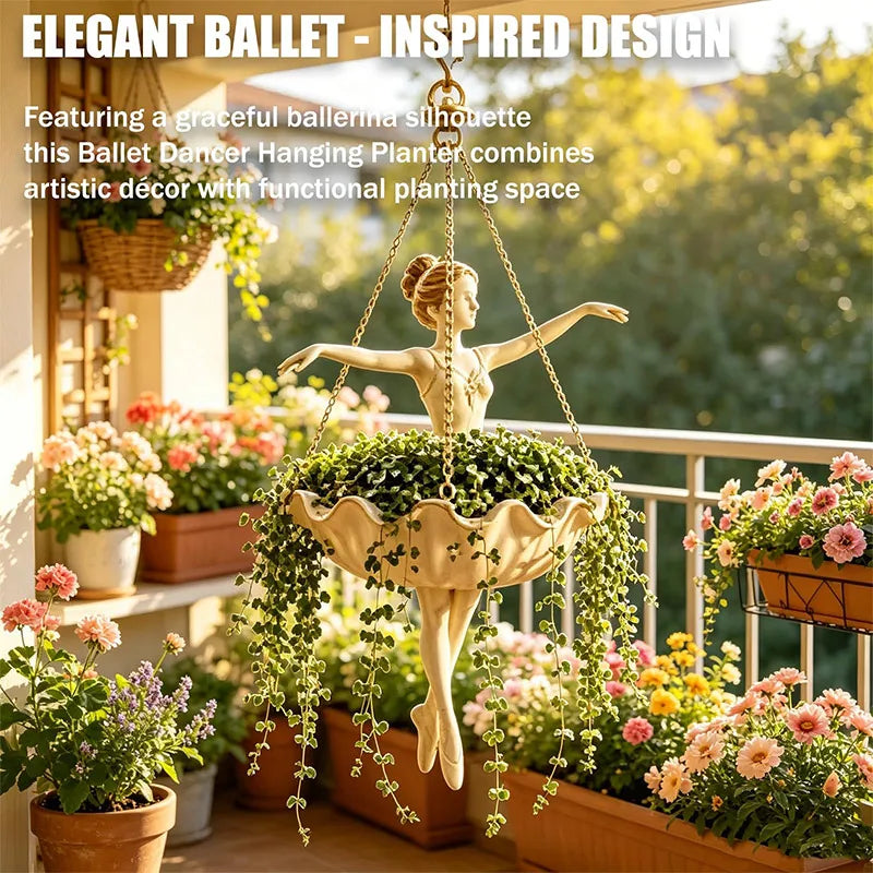 Ballet Dancer Hanging Planter Ballerina Plant Holder With Metal Chains Succulents Vines Ivy Spider Plants Indoor Outdoor Decorat