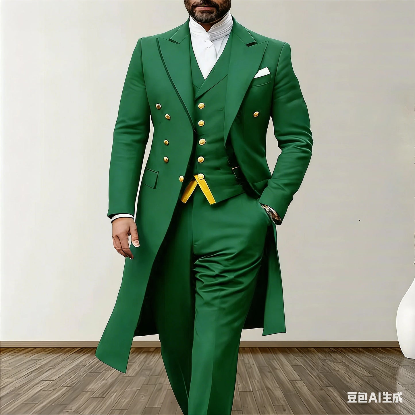 Blue Men Wedding Suits 3 Piece Long Blazer Vest Pants Satin One Button Tuxedo Formal Work Wear Prom suits XS-5XL