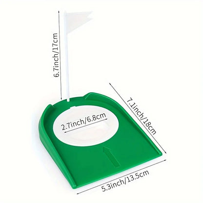 Golf Putting Trainer with Flag Indoor Golf Practice Putting Cup Hole Portable Putter Training Aid for Home Office Golfers 