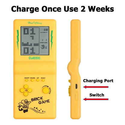 Rechargeable Portable Pocket Game Console Type-C Charge Retro Handheld Game Player with Switch for Tetris Machine Puzzle Toys