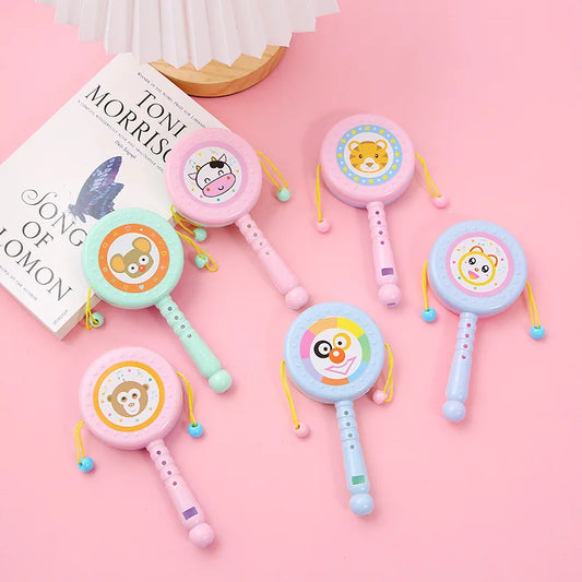 1-20 PCS Educational Toys Baby Cartoon Fruit Animals whistle Rattle Drum Toys Baby Early Education Toy  Birthday Party Favors