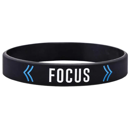 1pc/3pcs Motivational Quotes Success Achieve Focus  rubber bracelet silicone wristband
