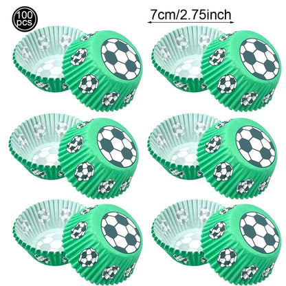Soccer Ball Cake Topper Decorations Cupcakes Toppers Happy Birthday Sign Decor Football Theme Boy Girl Birthday Party Supplies
