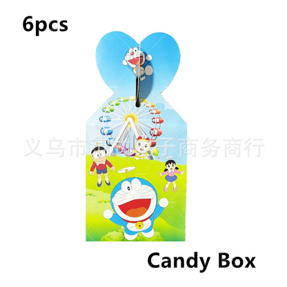 Doraemoned Balloons Cartoon Blue Jingle Cat Party Decoration Supplies Happy Birthday Banner Disposable Tableware Kid Cake Topper