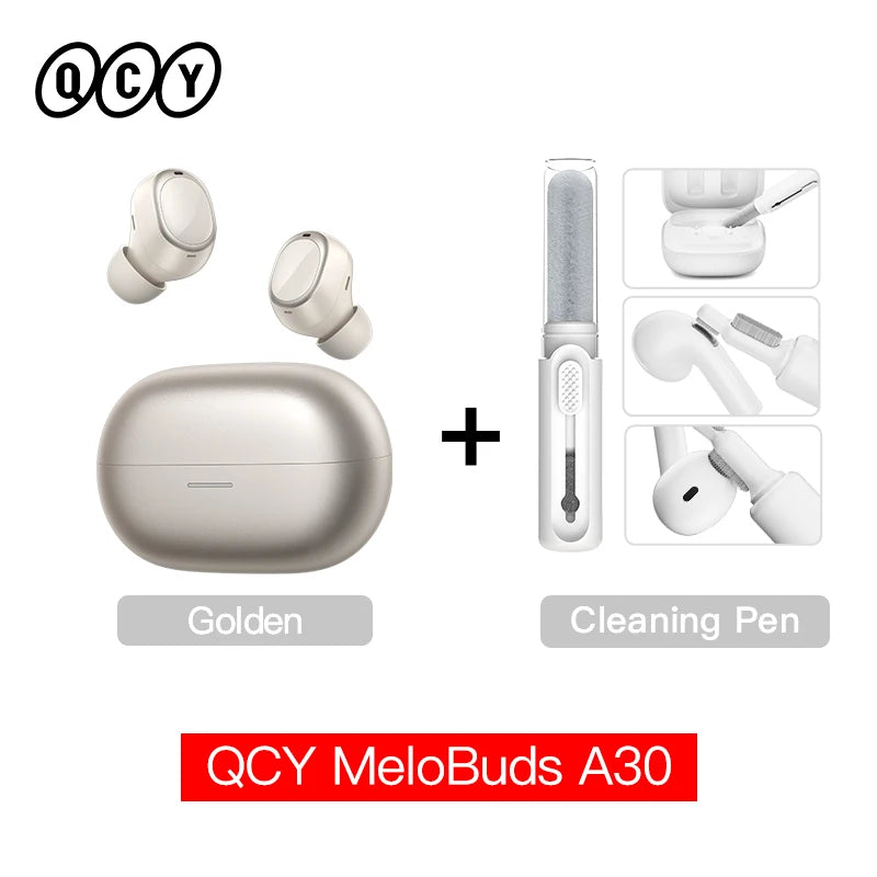 QCY MeloBuds A30 Wireless Earbuds Bluetooth 6.0 LDAC Hi-Res Audio -60dB Hybrid ANC Earphones AI Scene 8 Mics HD Call Headphones