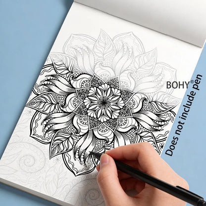 1 Immersive Healing Zen Sketching and Copying Album, 24 Pages, Suitable for Adults To Relieve Stress, Calm Down in Painting