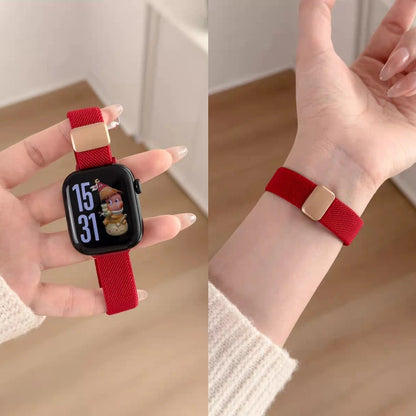 Magnetic Elastic Nylon Strap for Apple Watch Band Women 11/10/9/8/7/6/5 38mm 40mm 41mm 42mm 44mm 45mm 46mm