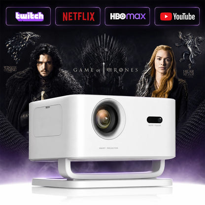 LYNCast Smart 4K Projector, AI Picture Enhancement, X4AR, Android14, WIFI6, BT5.4, Home Theater, Perfect for TV Series, Movies, Gaming, Anime, Sports, K-Dramas, Concerts, Portable Projector