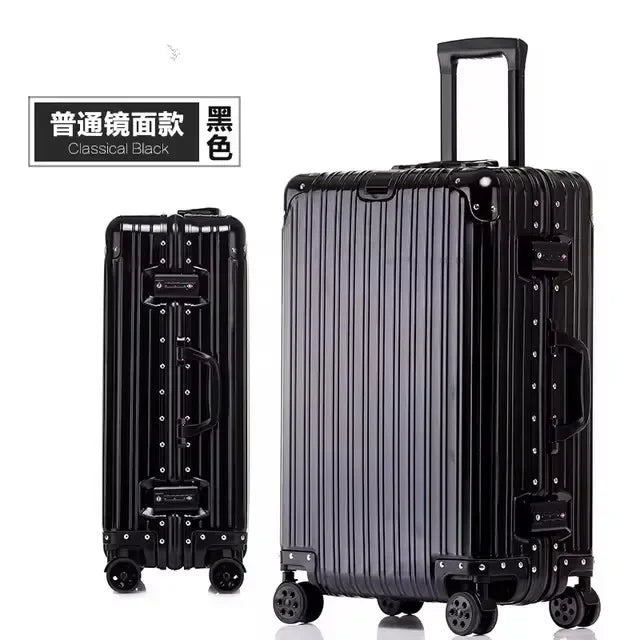 100% Aluminum-Magnesium Alloy Suitcases 20/24/26/29 Inch Lightweight Spinner Luggage TSA Lock Durable Travel Bag