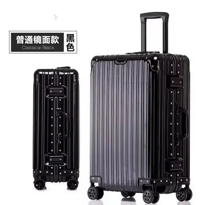 100% Aluminum-Magnesium Alloy Suitcases 20/24/26/29 Inch Lightweight Spinner Luggage TSA Lock Durable Travel Bag