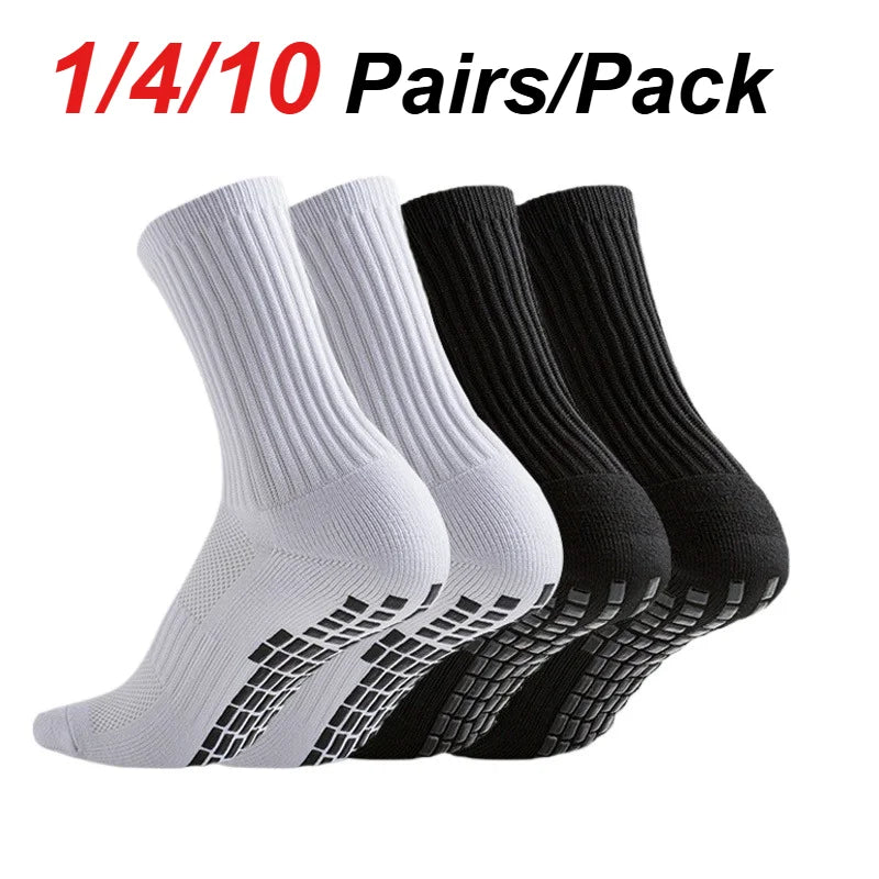 1/4/10 Pairs Neutral Anti Slip Football Socks Spring Summer Absorbing Sweat Breathable Basketball Running Leisure Sports Socks