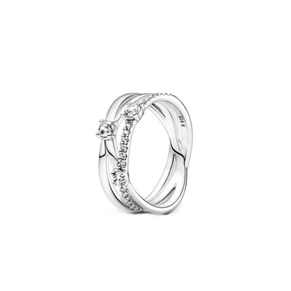 925 Sterling Silver Red Luminous firefly Heart Stone Snowflake Daisy Ring Rings Wedding Fashion Fine Jewelry For Mother Day