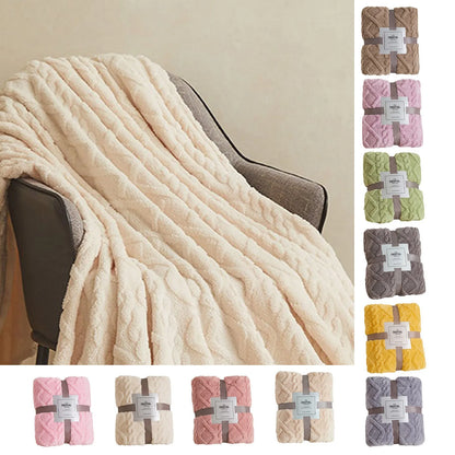 45x65 cm Solid Blanket Fall Winter Coral Velvet Flannel Blanket Soft Thickened Cover Blanket Home Outdoor Travel Blanket