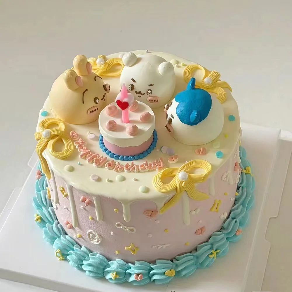 Chiikawa Anime Cake Toppers Set,Cute Kawaii Character Cupcake Picks Decorations for Kids Birthday Back to School Party