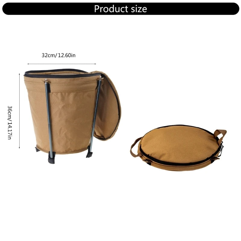 Outdoor Camping Trash Can Portable Garbage Bin Lightweight Round Bucket Wastebasket Can Container for Hiking Camping