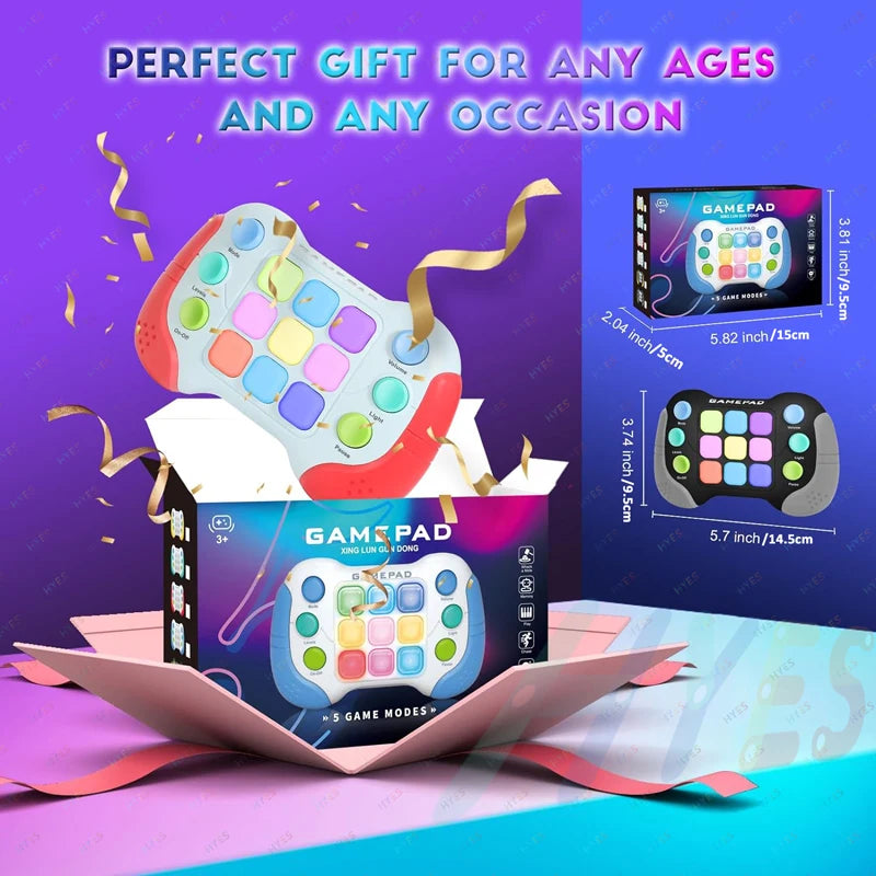 Electronic Pop Quick Push Gamepad Consoles Toys Chases RGB Light Fun Anti Stress Relief Game Machine Toy Gifts For Kids Adults