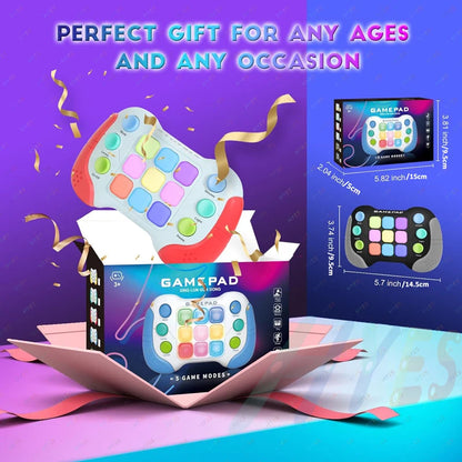 Electronic Pop Quick Push Gamepad Consoles Toys Chases RGB Light Fun Anti Stress Relief Game Machine Toy Gifts For Kids Adults