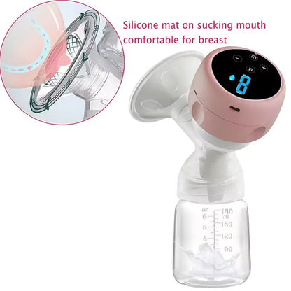 Electric Breast Pump Intelligent High Suction Painless Silent Milk Extractor Integrated Design for Postpartum Breastfeeding Moms