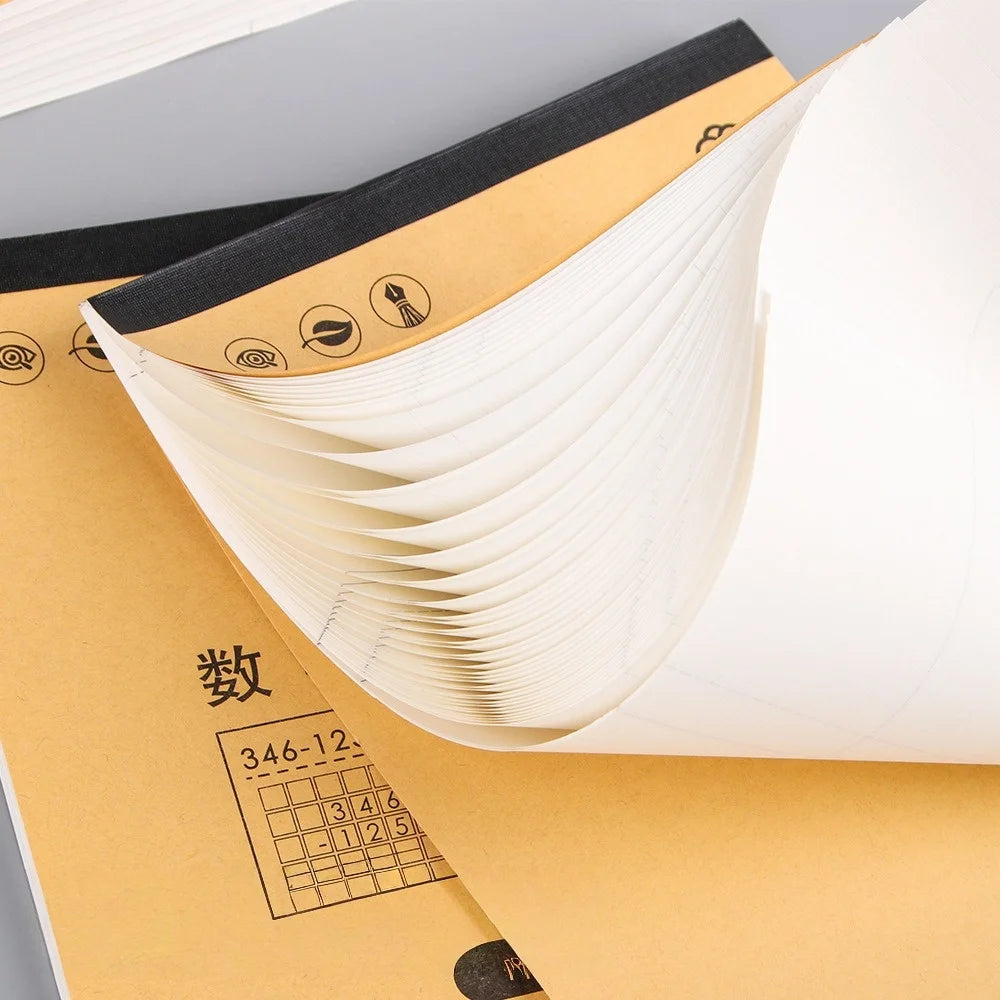 Thick Scratch Paper for Students Mathematics Eye-Protection Soft Cover Notebook for Postgraduate Exam Prep Sketch Pad Blank