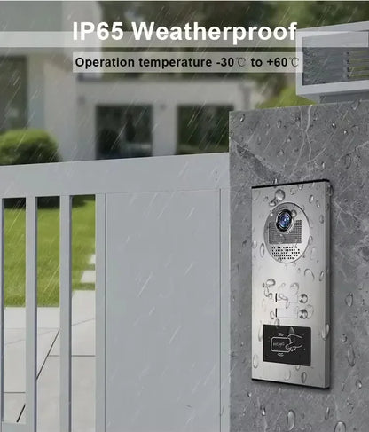 ANJIELO SMART 2/3/4 Unit Multi Apartments Intercom Video Doorbell with RFID Card Unlock 7inch 4Wired Video Door Phone System