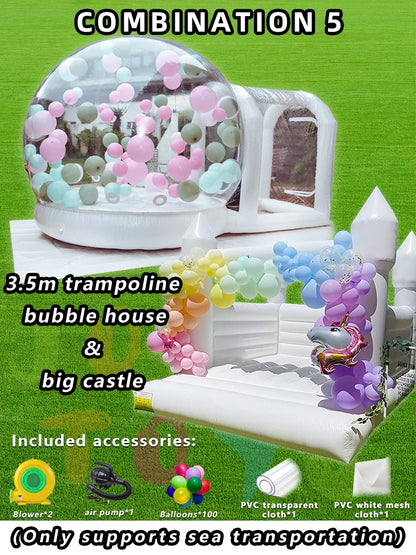 Aesthetic Clear Inflatable Balloon House Modern White Bubble House for Wedding Backdrop Baby Shower Party Event Decor