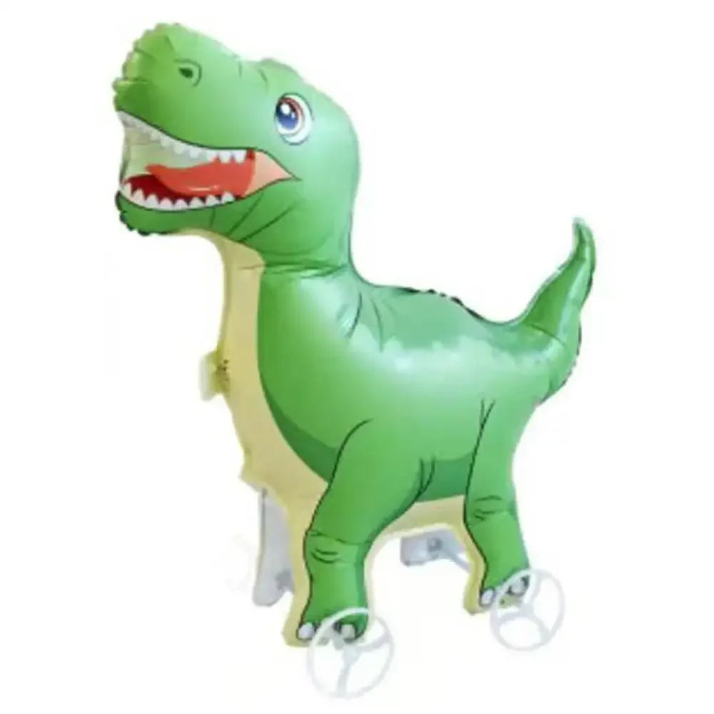 4D Dinosaur Dog Cat Standing Foil Balloons Animals Walking Balloon With Wheel for Kids Birthday Party Decoration Baby Showe R0H6
