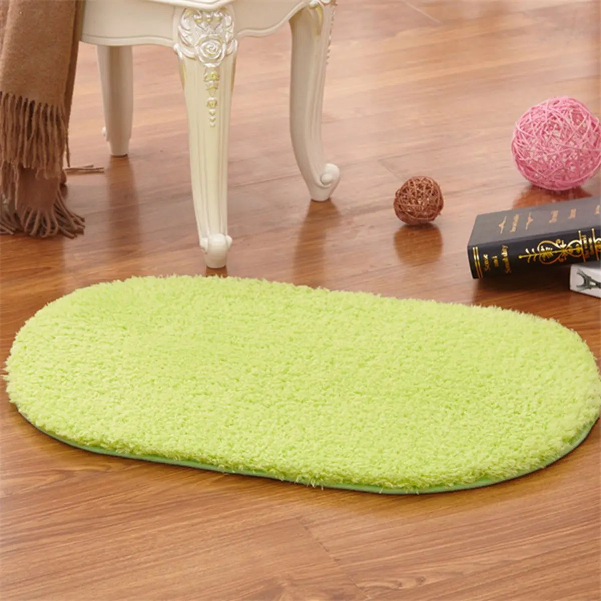 Non Slip Oval For Shower Room Toilet Bathtub Shaggy Water Absorption Bathroom Rugs Doormat Floor Carpet Bath Mat