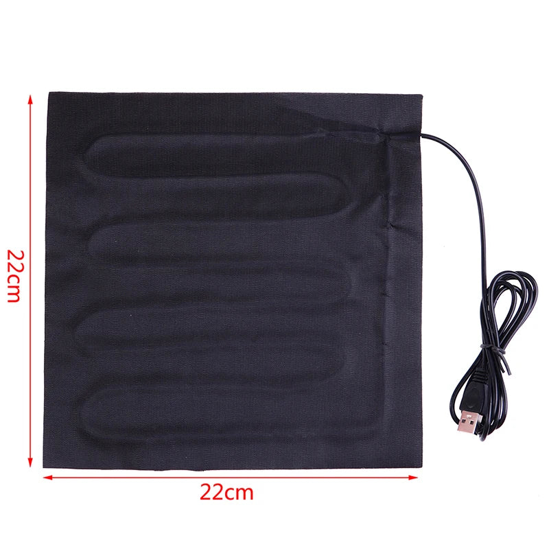 (BBQ4)USB 22x22cm 5V Pet Warmer Heating Pad Electric Heater Pad Winter Warm Carpet Carbon Fiber Heating Pad Hand Warmer