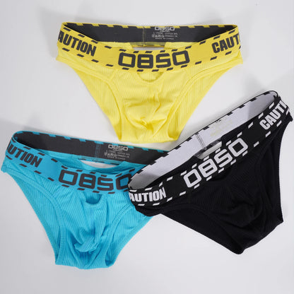 1/3Pcs Cotton Men Underwear Sexy Breathable Bikini Panties Underpants Large Crotch Pouch Mens Briefs with Front and Back Cutouts