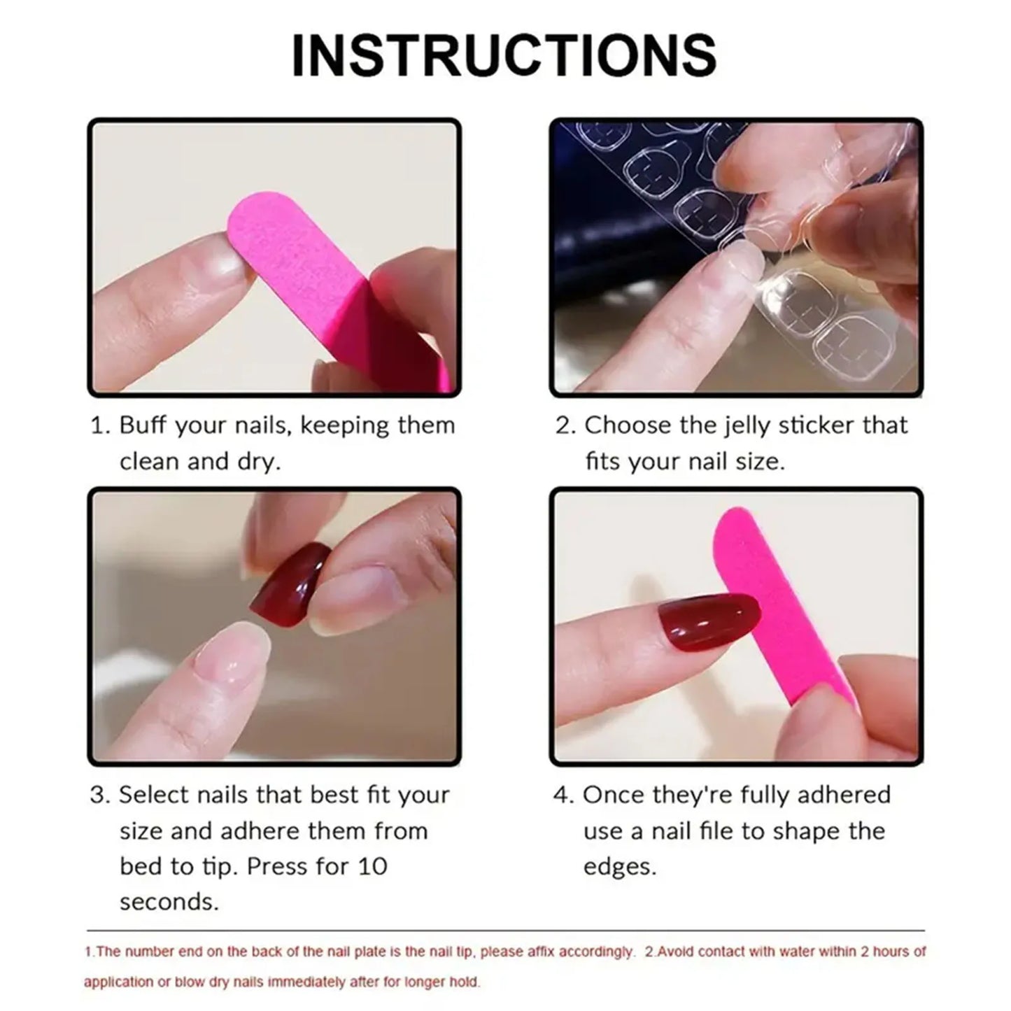 24pcs Red Star Print Fake Nails Sweet Cool Short Almond Press on Nail for Women Wearable Detachable Ins Spice Girl False Nails