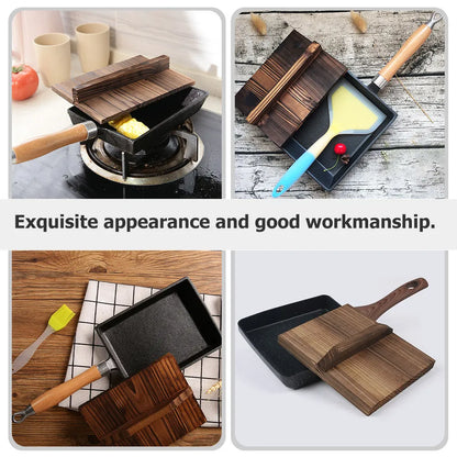 Premium Wooden Pan Lid for Tamagoyaki Pancake Frying Skillet Nonstick Flat Bottom Cookware Anti Splashing Cover Kitchen Gadget