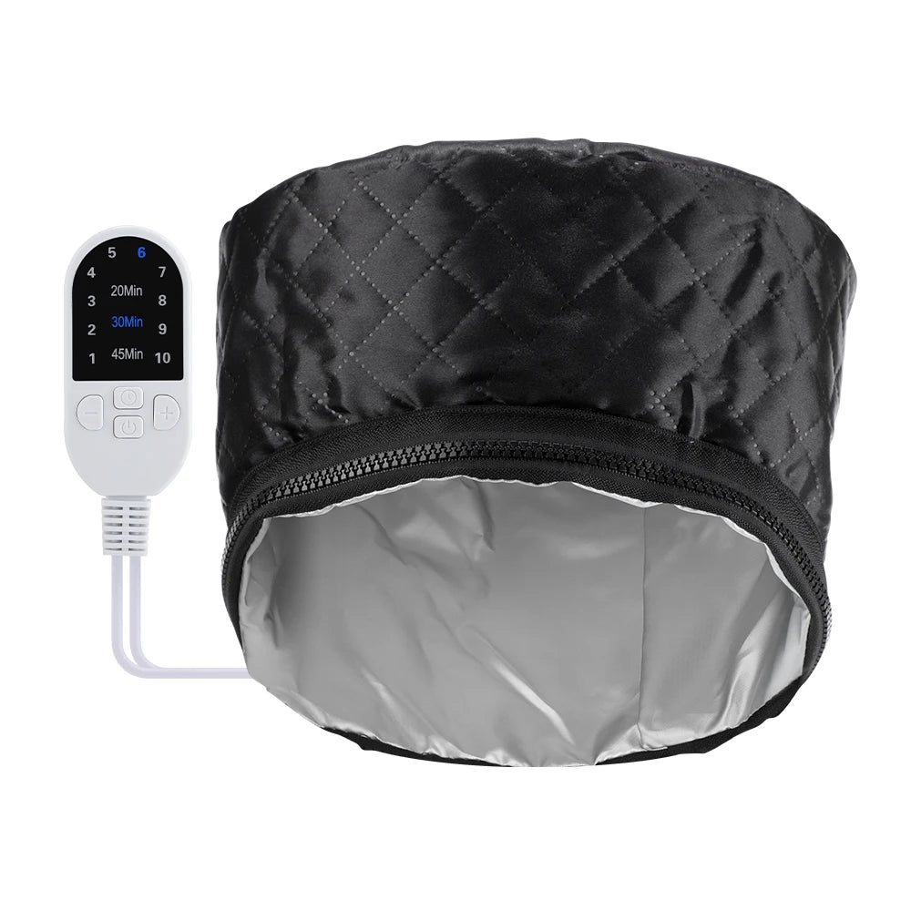 Electric Hair Steamer Cap Hair Heating Hat 3 Time Setting10-Level Heat Home Use Thermal for Deep Conditioning Hair Care SPA Cap