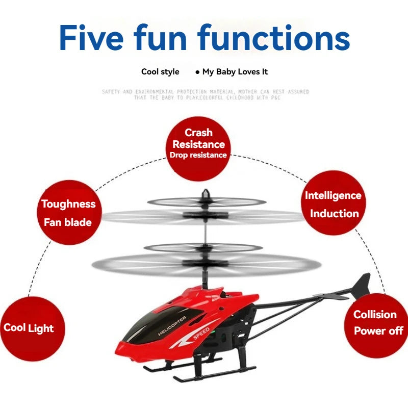Children's Sensor Helicopter Indoor Gesture Suspension Drone Crash-Resistant Rechargeable Remote Control Drone Boy Toy