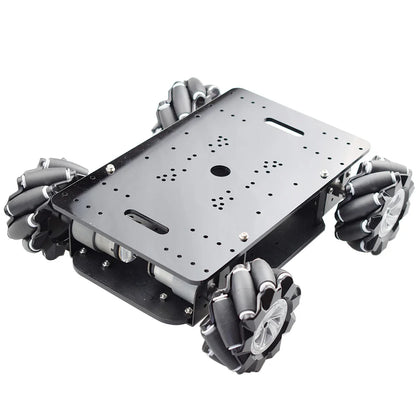 15KG Load 4WD 80mm Mecanum Wheel Robot Car Double Chassis Kit with DC 12V Encoder Motor for Arduino DIY Project STEM Toy