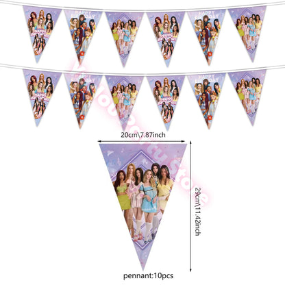 Idol K&Katseye Birthday Party Favors Bracelet Sticker Keychain Kpop Girl Balloons Party Decoration Fans Gifts Baby Shower Suppli