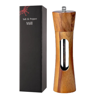Manual Salt and Pepper Grinder Solid Wood Adjustable Coarseness Large Capacity Multi-purpose Spices Grinder Kitchen Cooking Tool
