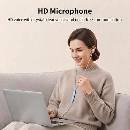 Wired Earphones 9D Surround Sound Type C Headphones Volume Control Headset With HD Mic Earbuds For iPhone 17 Pro Samsung Galaxy