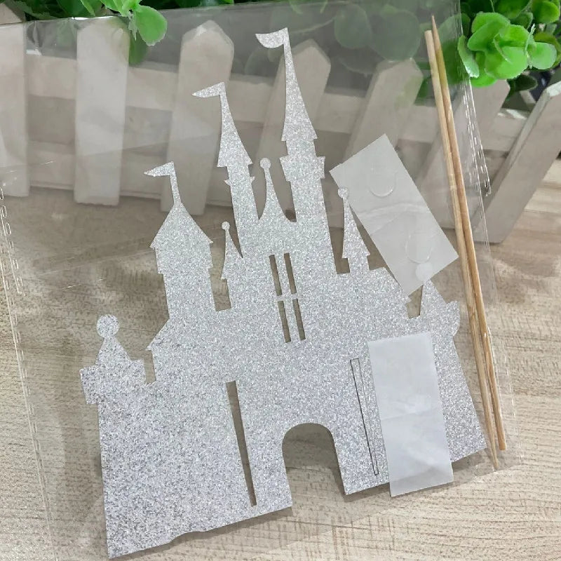 Castle Cake Topper Flag Rainbow Anniversary Cupcake Toppers For Wedding Happy Birthday Party Baking Decoration Happy New Year