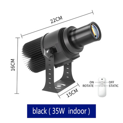 Custom Led HD Gobo Logo Projector Indoor Outdoor Ip67 Waterproof Rotating Advertising Image Projection Light For Floor Wedding