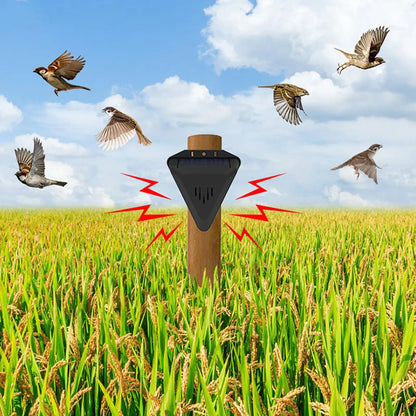 Waterproof Solar bird repeller timed sound and light alarm during the day Protecting crops orchard fish field to repel pigeons