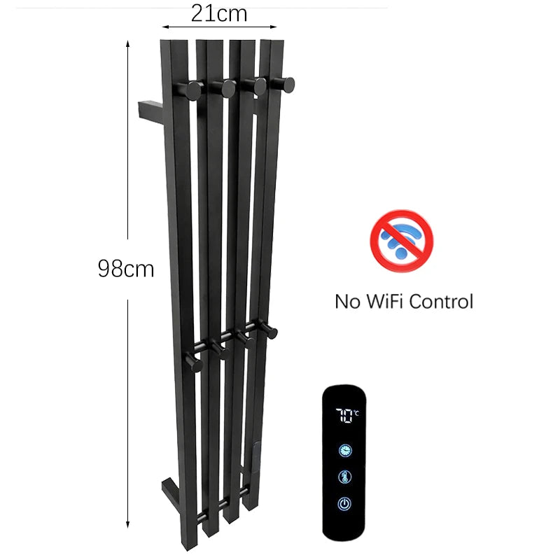 OXG Electric Heated Towel Rack Wall Mounted Bathroom Towel Warmer Dryer Heater 3 Bars Timer Touch Control WiFi Energy Saving