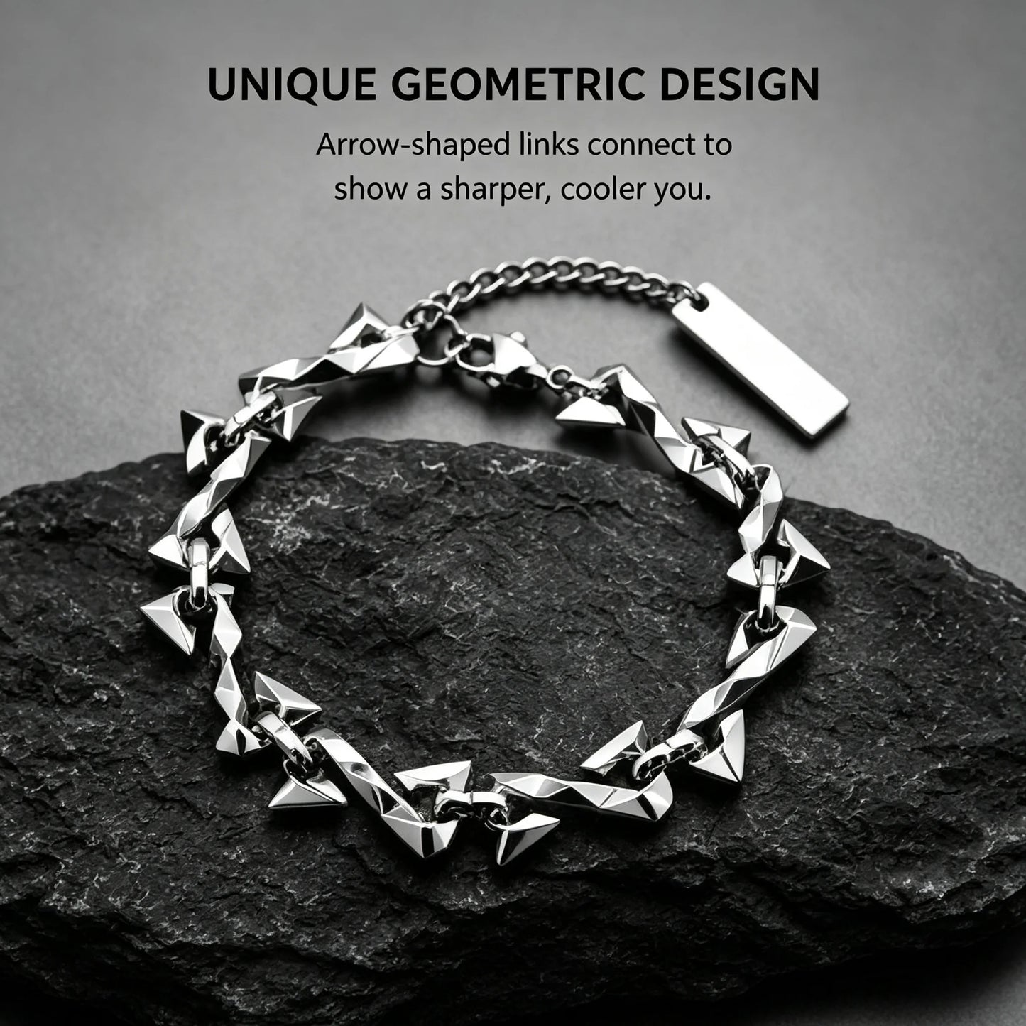 Letter Z Thorn Chain Bracelet for Women Men, Stainless Steel Barbed Wire Link, Gothic Punk Jewelry Gift