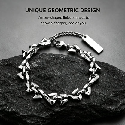 Letter Z Thorn Chain Bracelet for Women Men, Stainless Steel Barbed Wire Link, Gothic Punk Jewelry Gift