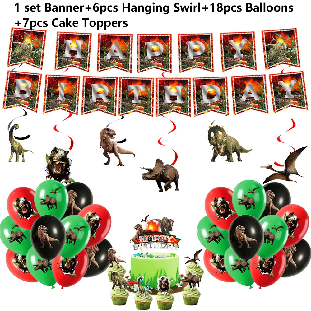 Dinosaur Party Decor 32inch Dinosaur Number Balloons 1-3 Year Olds Kid Birthday Baby Shower Matte Cartoon Foil Balloon Decors