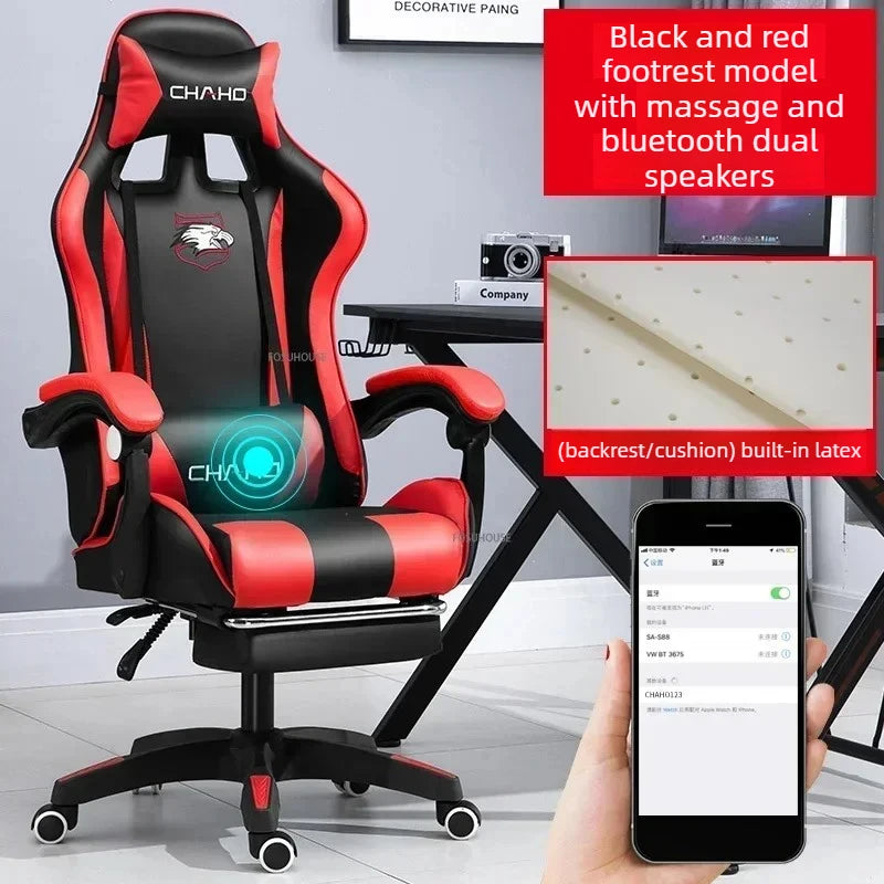 Modern Professional PC Computer Gamer Chair Light Luxury Leather Office Chair Internet Cafe Racing Esports Comfortable Furniture