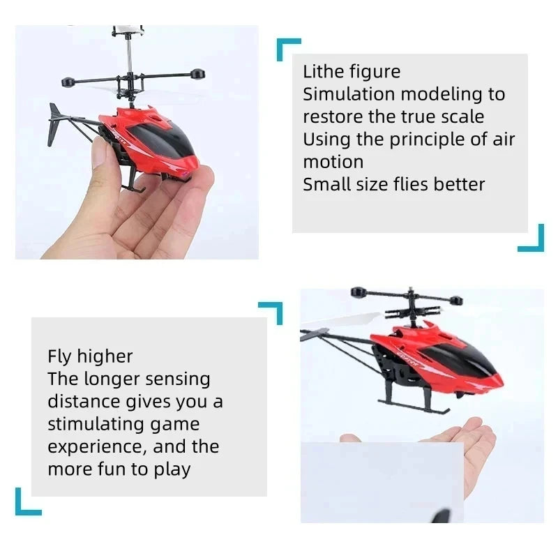 Mini Induction Hover Drone Rechargeable Flying Helicopter Safe Fall-Resistant Toy Gift for Children