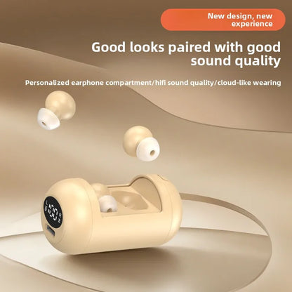 Mini Bean Sleep In-ear Wireless Bluetooth Headphone Ultralight Weight Power Display Earphone Comfortable Wear Sport Game Earbud