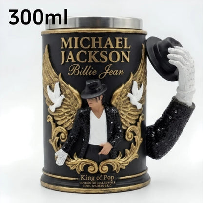 Unique Spark Plug Michael Jackson 3D Resin Mug Stainless Steel Inner Liner Creative Collectible Coffee Cup Home Drinkware Gift